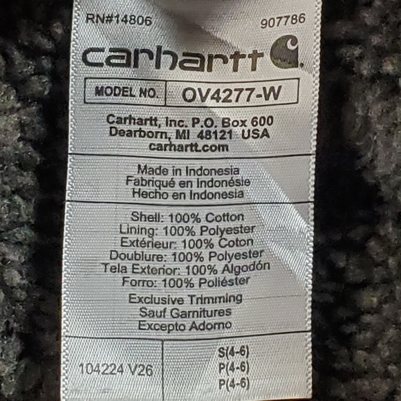 Carhartt Vest Womens Small Burgundy Red Duck Canvas 104224 V26 Sherpa Lined Work - Picture 6 of 10